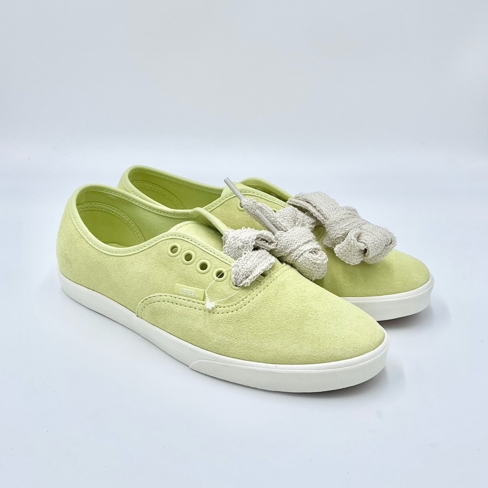 NEW Vans Authentic Lowpro Turtledove Fat Lace Lime Green Shoe Mens 6.5 Women’s 8